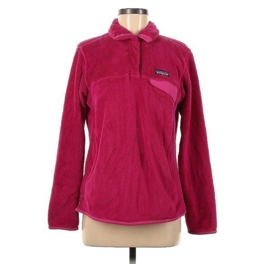 PATAGONIA Synchilla Retool Snap-T Pullover magenta / pink pockets size medium